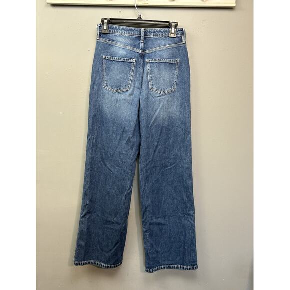 H&M Wide Leg Hi Waist Jeans Girls 20 Womens 2 Blue Denim Hippie‎ Festival - Picture 2 of 9